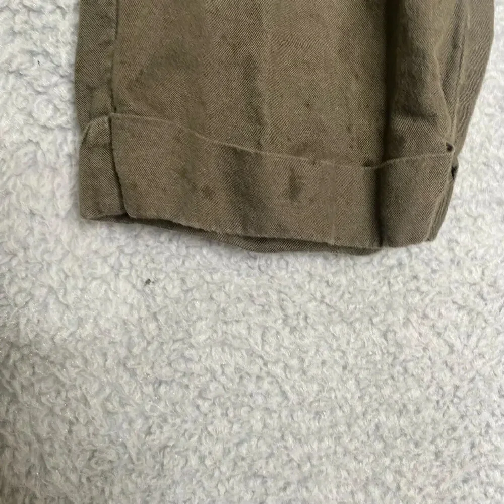 Banana Republic army green linen blend cropped pants loose lightweight 14